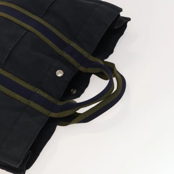 HERMES Fourre Tout MM Tote Bag Canvas 2Set Navy Black - Picture 12 of 16
